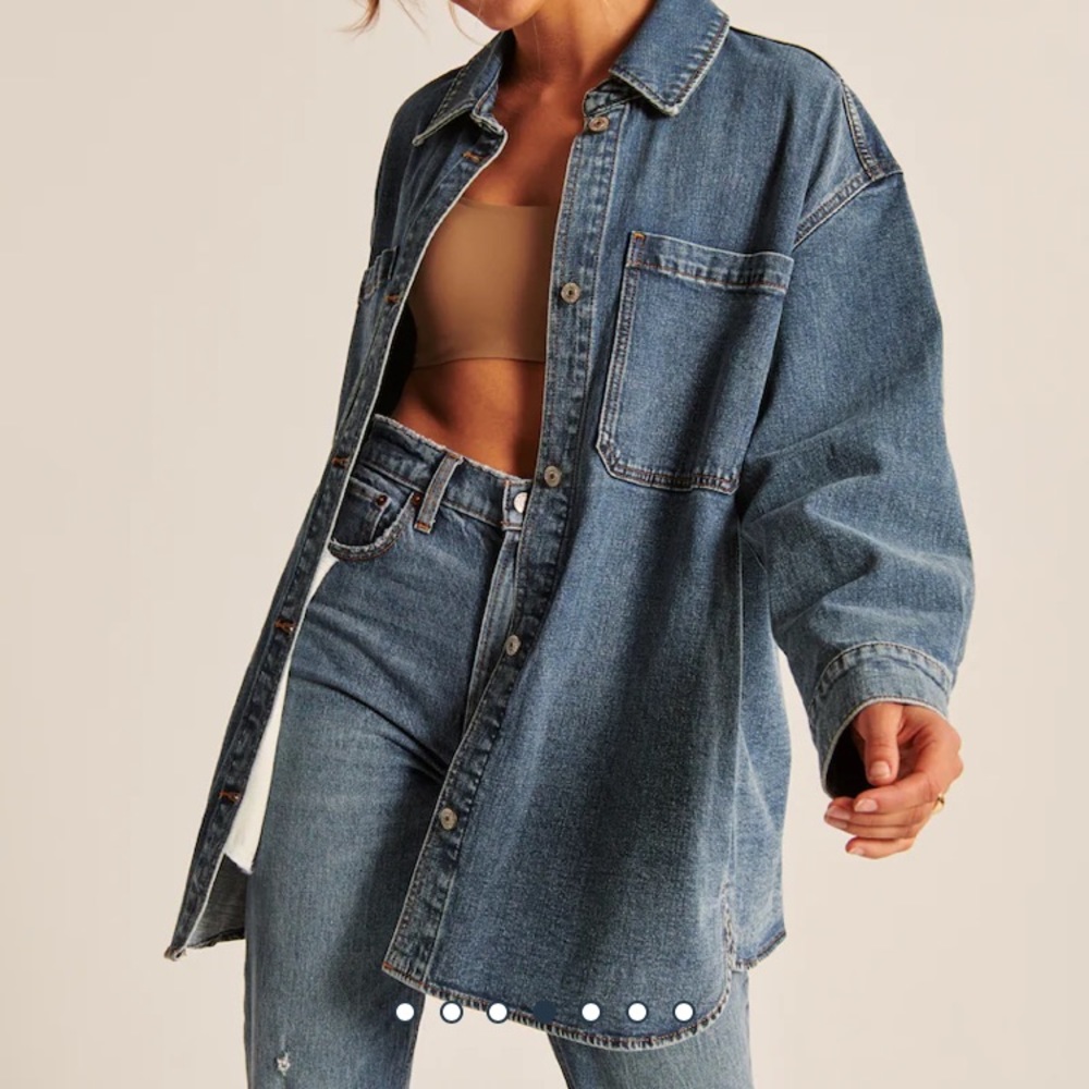 NWOT Abercrombie & Fitch Oversized Denim Shirt Jacket